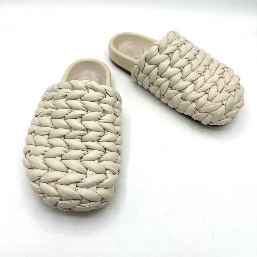 Chloé Kacey Braided Leather Mule in Eggshell Cream - Picture 4 of 11